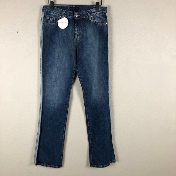Yumi Mazao Denim - YUMI Mazao Jeans Womens 44 Blue Medium Wash Contrast Racer Stripe Flared New